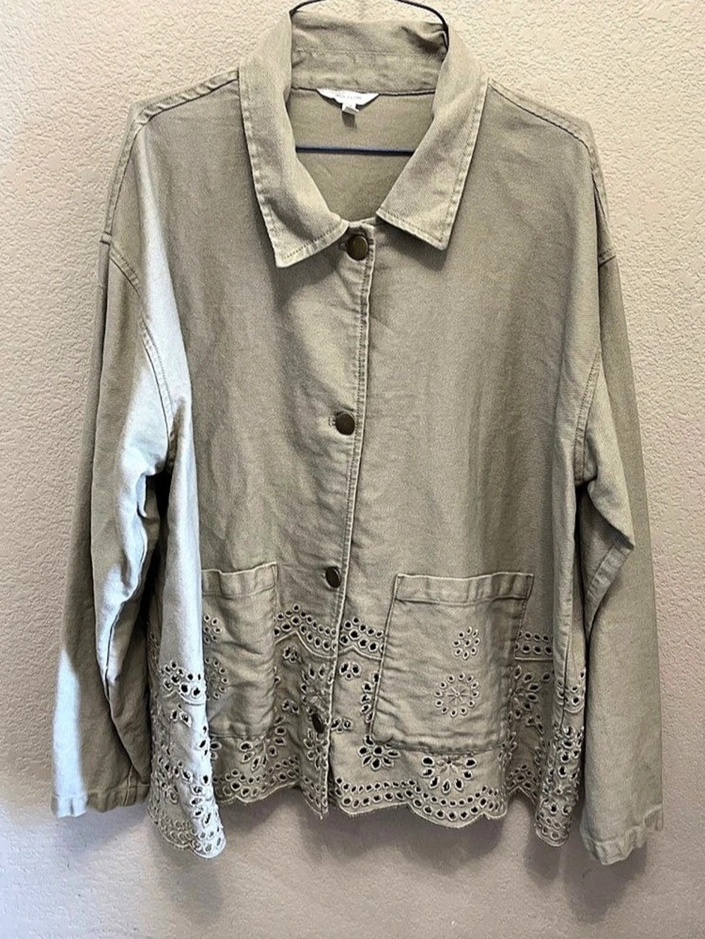 maurices Eyelet Utility Jacket in Green XL Like New